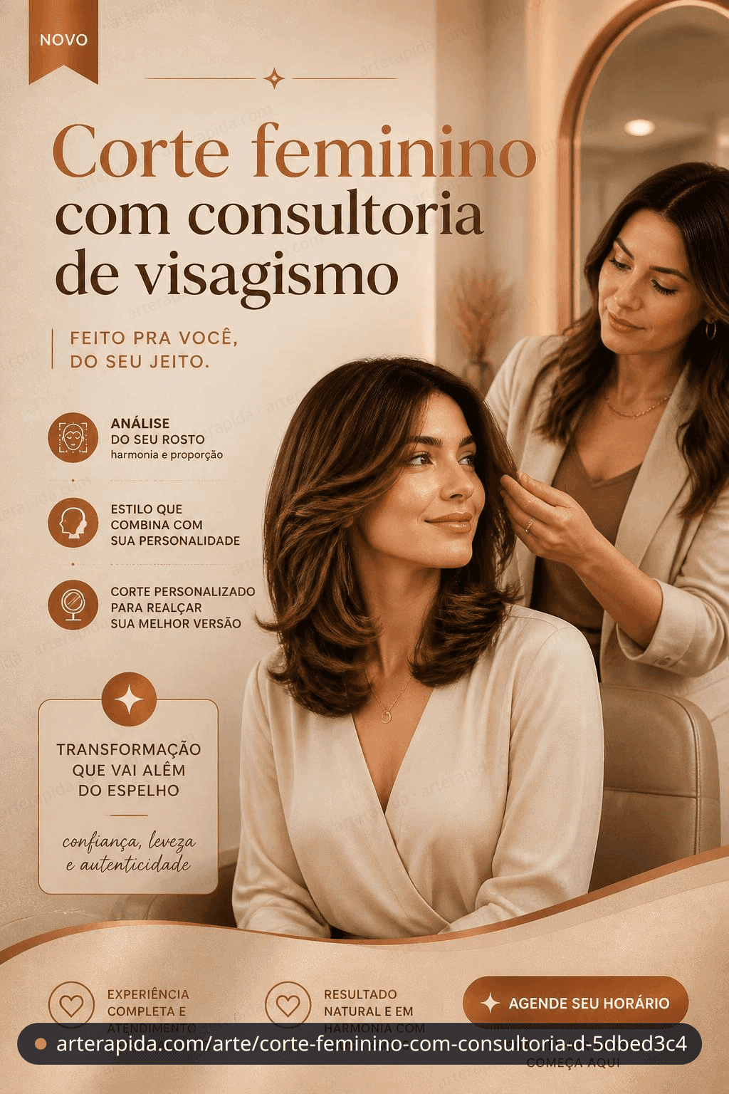 Corte feminino com consultoria de visagismo · ArteRápida