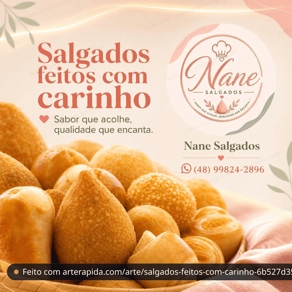 Salgados feitos com carinho — Geral · ArteRápida
