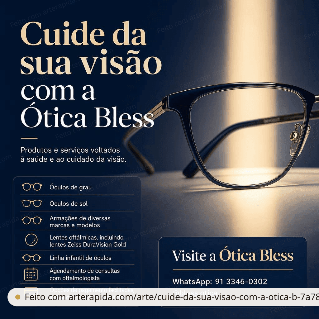 Cuide da sua visão com a Ótica Bless - health · ArteRápida