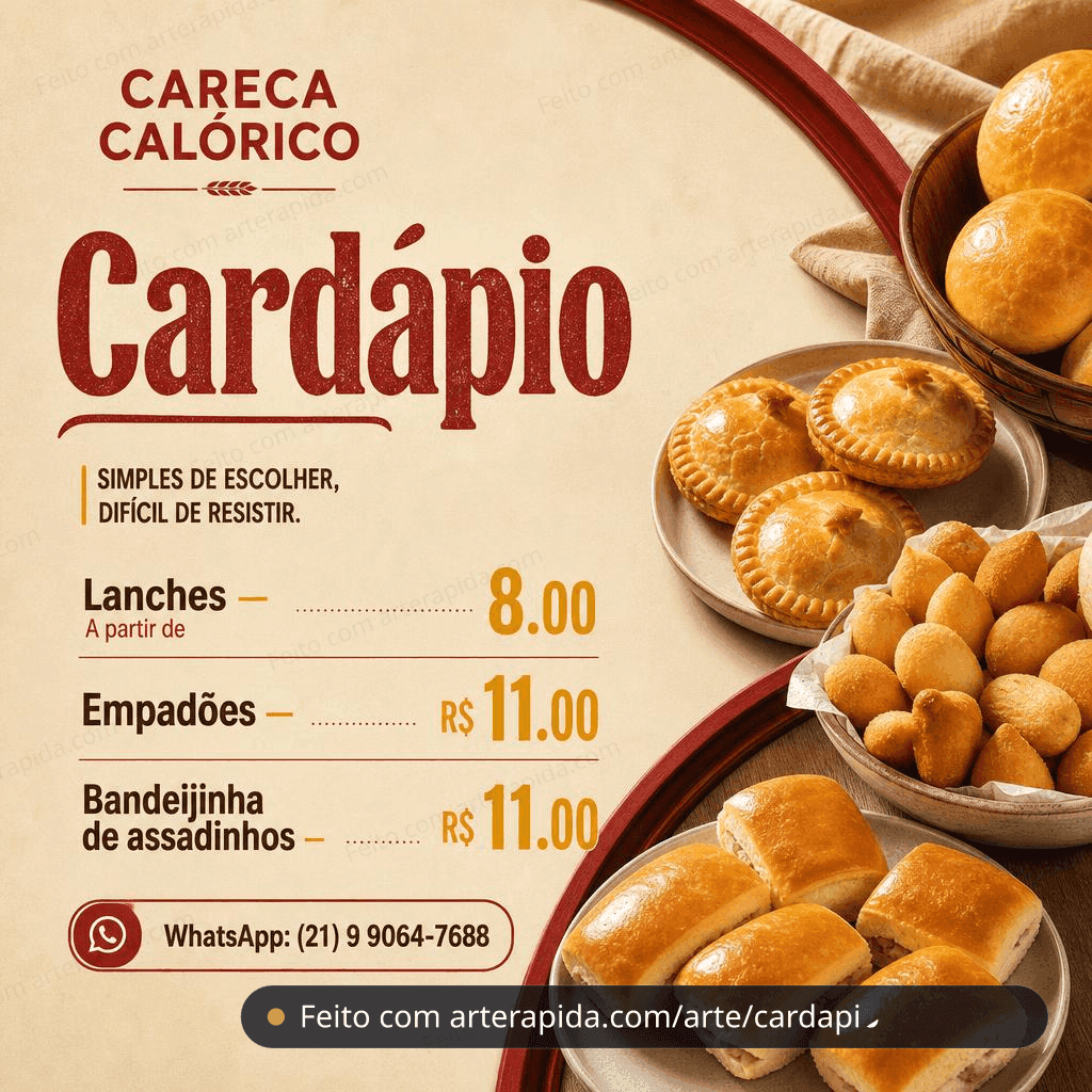 Cardápio — Restaurante · ArteRápida