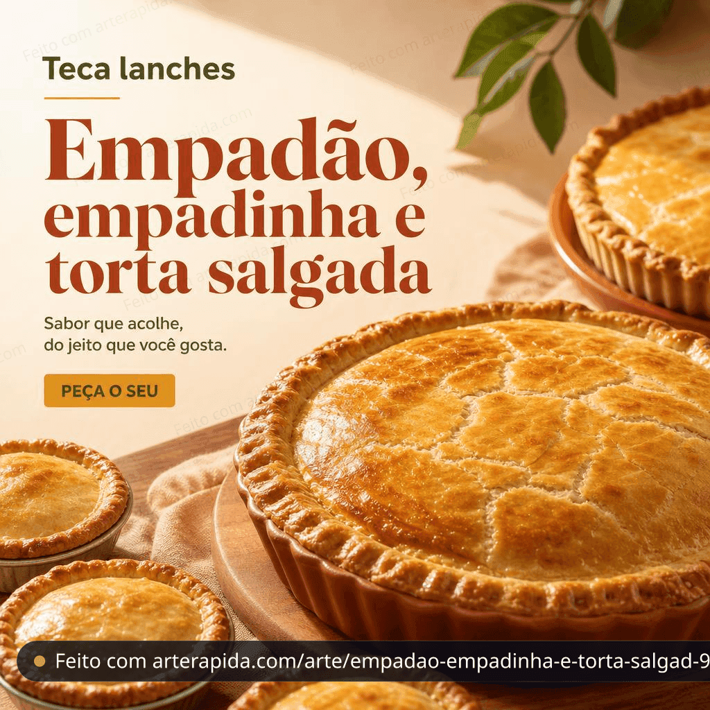 Empadão, empadinha e torta salgada · ArteRápida