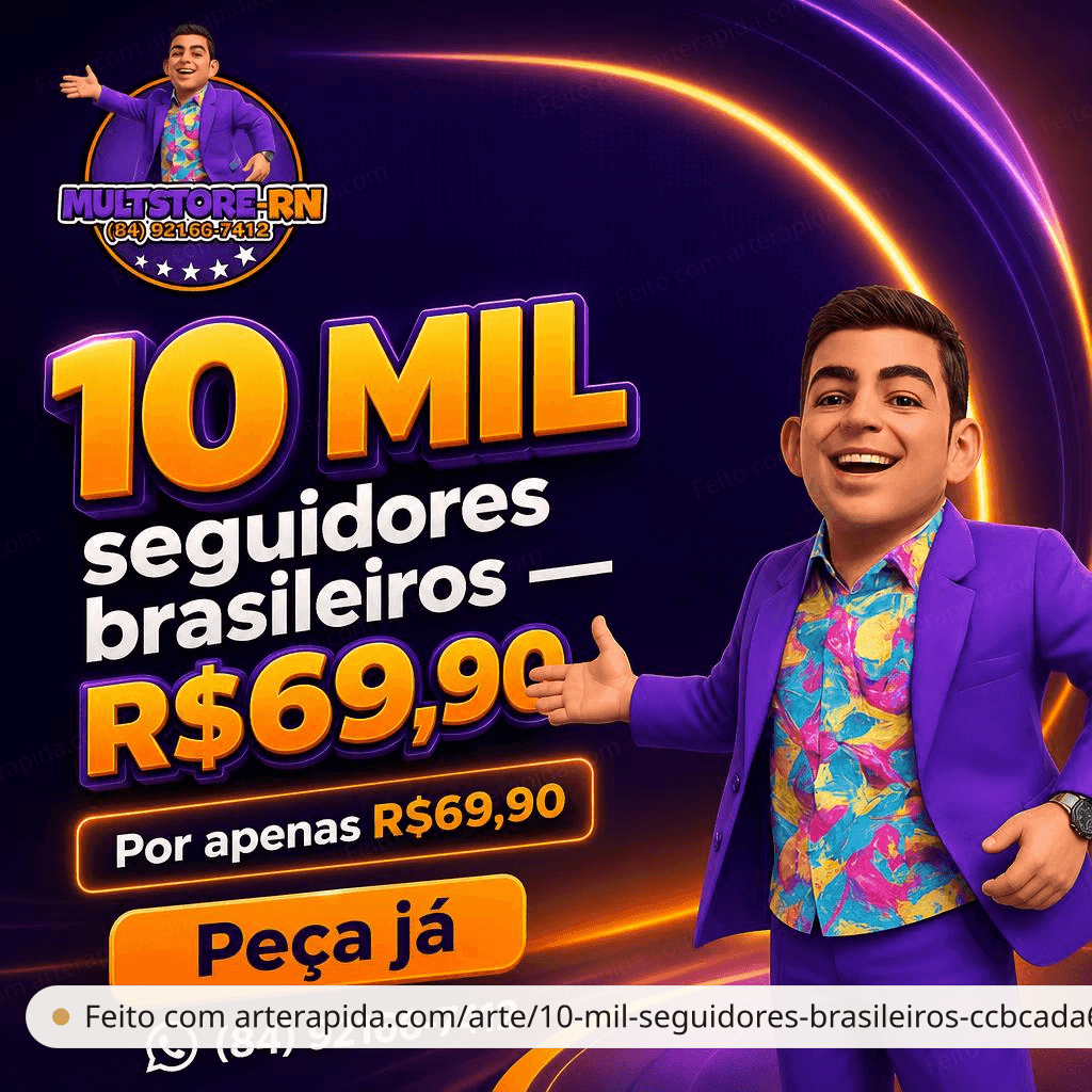 10 mil seguidores brasileiros — Geral · ArteRápida