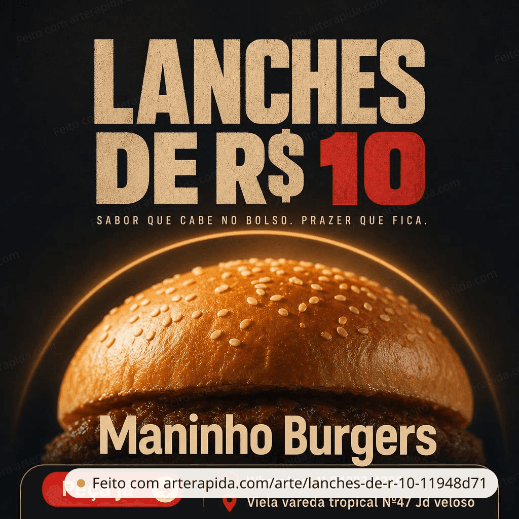Lanches de R$ 10 - institutional · ArteRápida