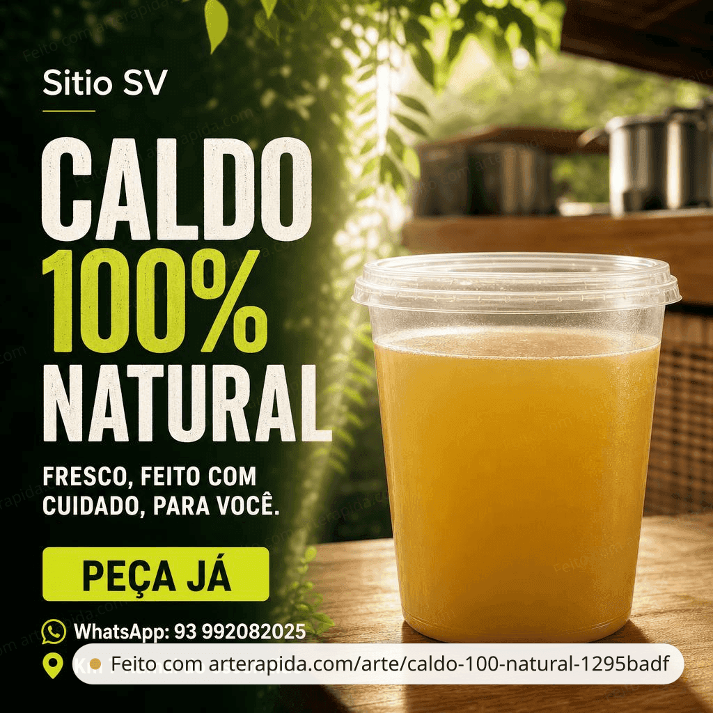 Caldo 100% natural · ArteRápida