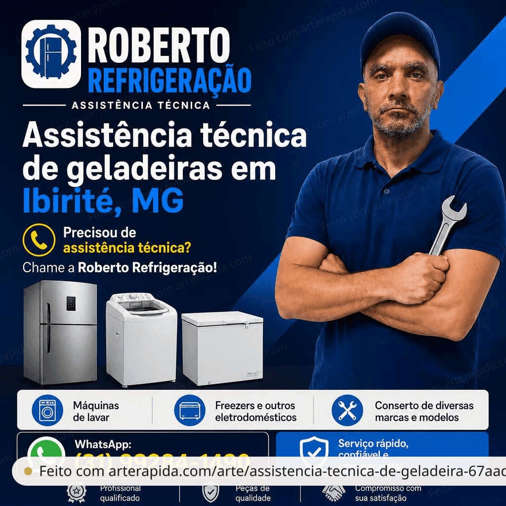Assistência técnica de geladeiras em Ibirité, MG — Geral · ArteRápida